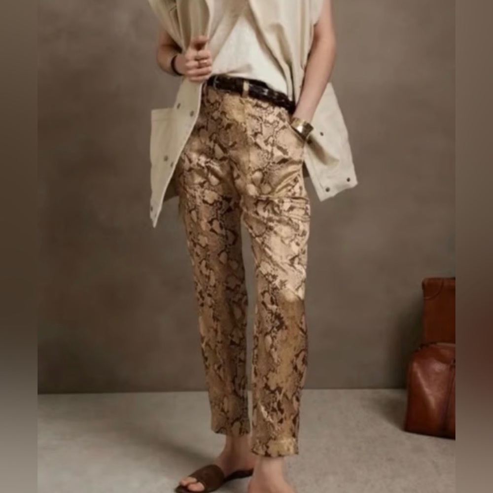 Banana Republic Allure 100% Silk Cargo Pants Size 6